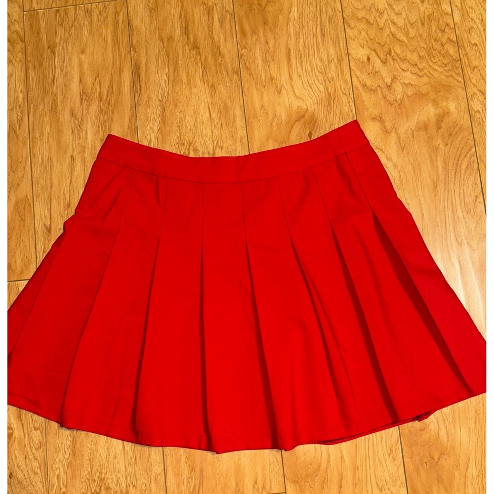 Aritzia Sunday Best Red Pleated Skirt Size 10 Preppy Tennis Pickleball Athletic - Picture 2 of 9